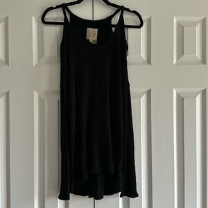Chaser Women’s Cold Shoulder Black Thin Sweater